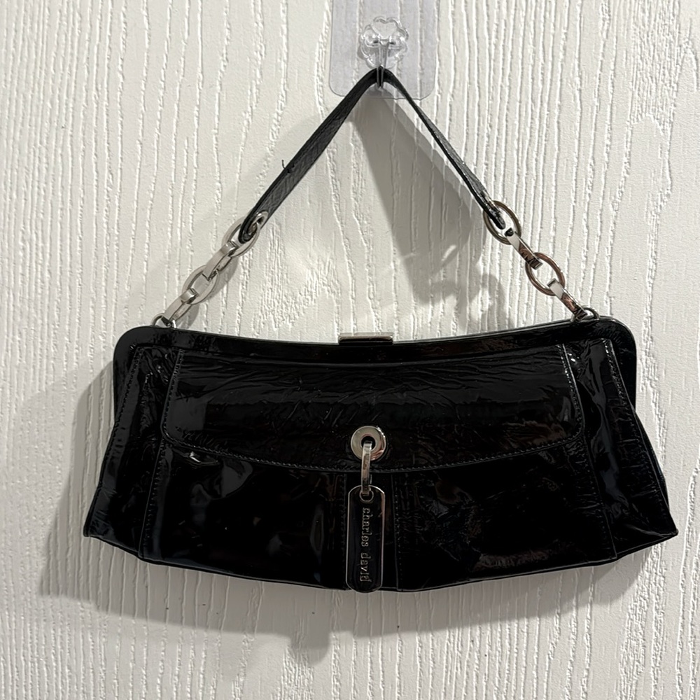 Used vintage black Charles David Clutch